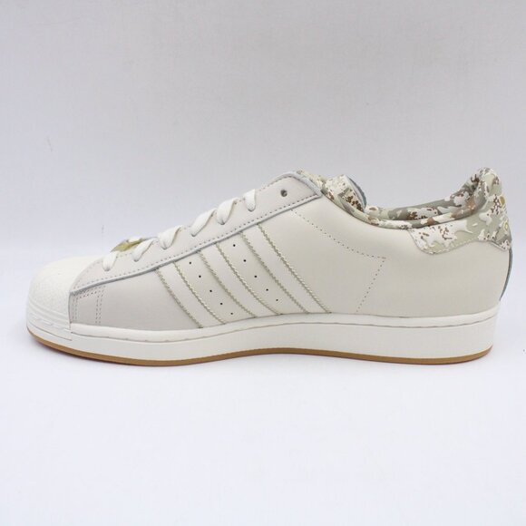 NWB Adidas Superstar Shoes in Alumina/Off White with Green Camp Print US 13 - Picture 9 of 16